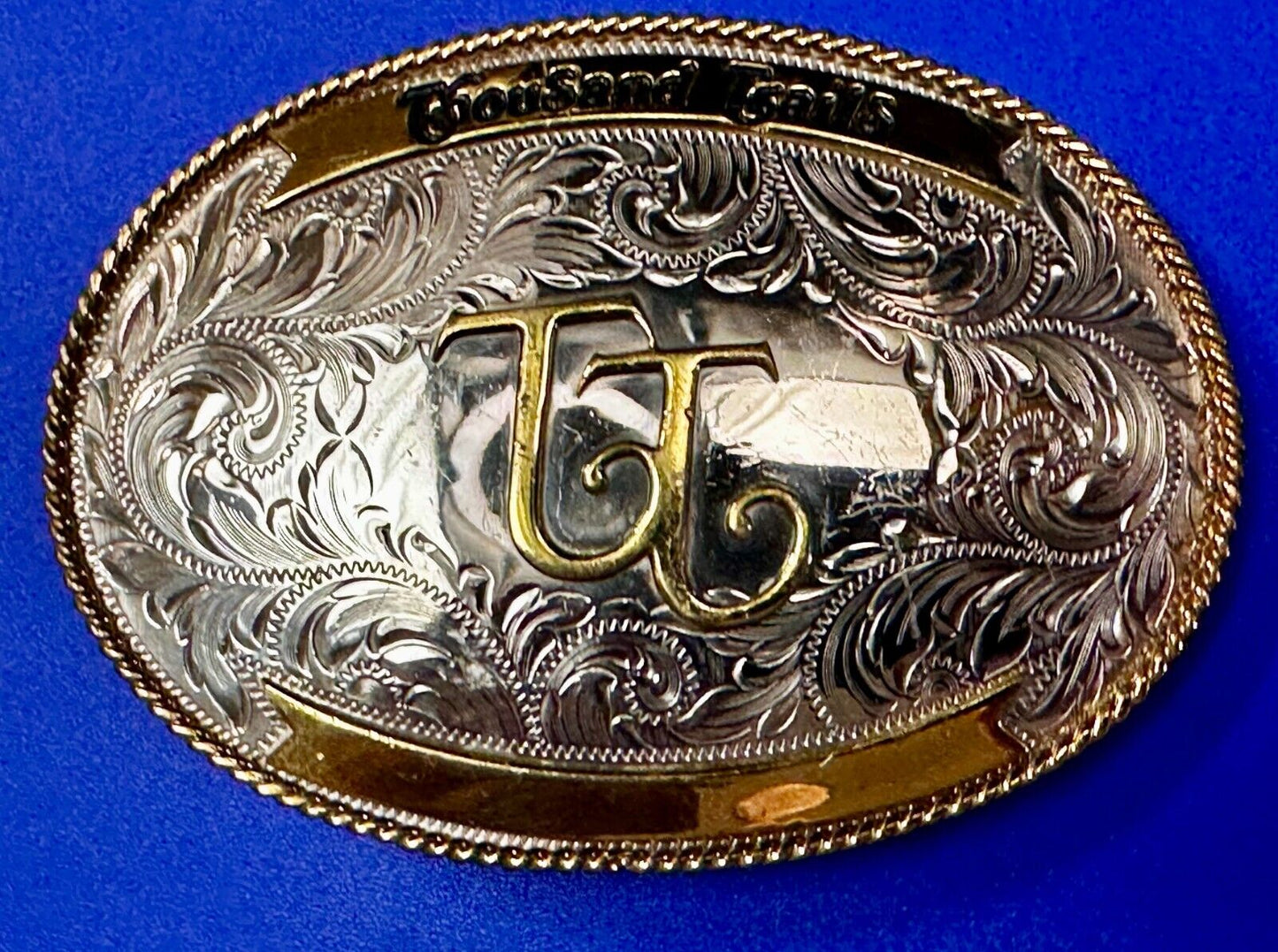 TT Thousand Trails Trophy Style Montana Silversmith Engravable Belt Buckle