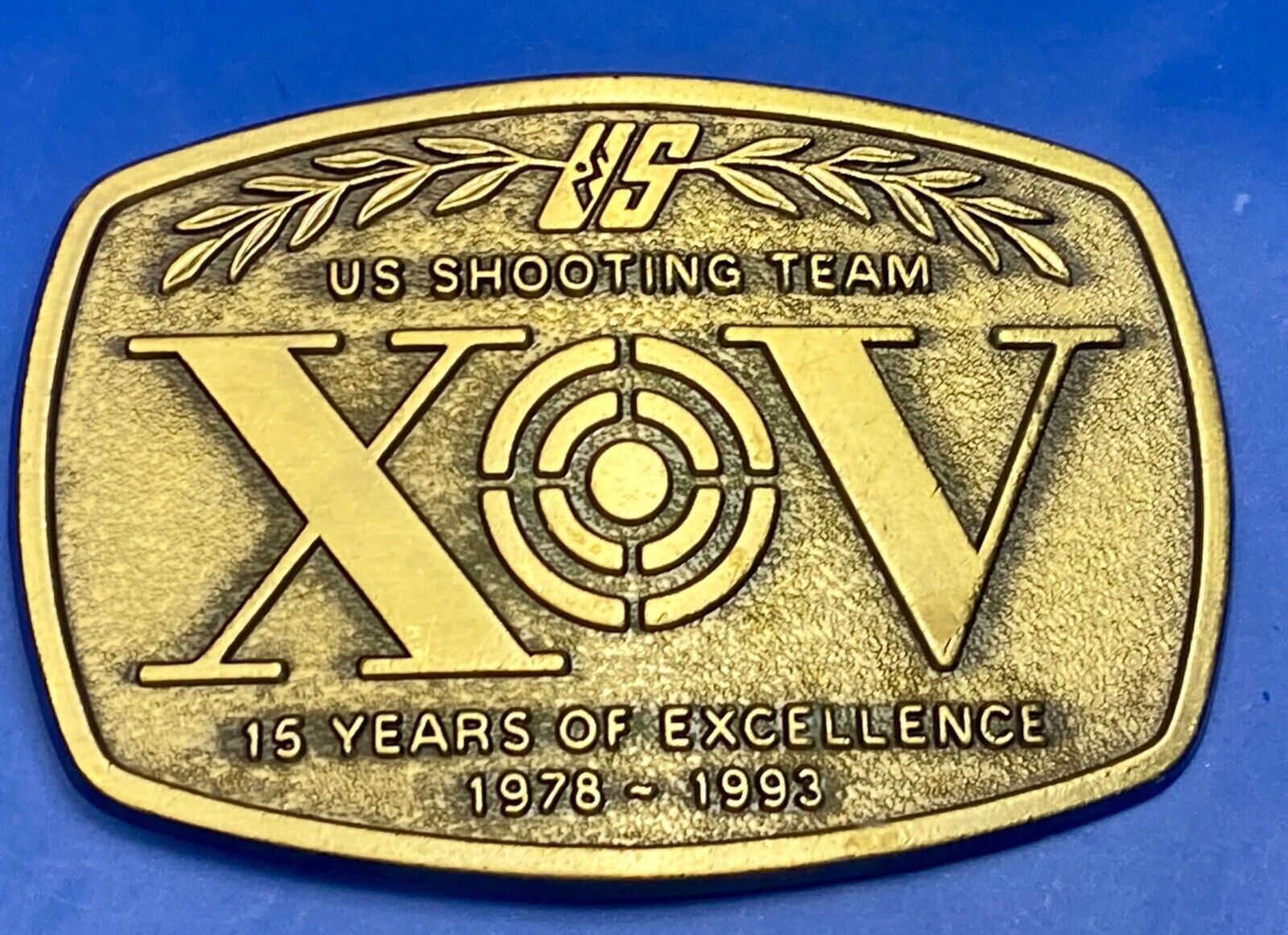 1978-1993 Vintage 15 Years of Excellence US Shooting Team Belt Buckle