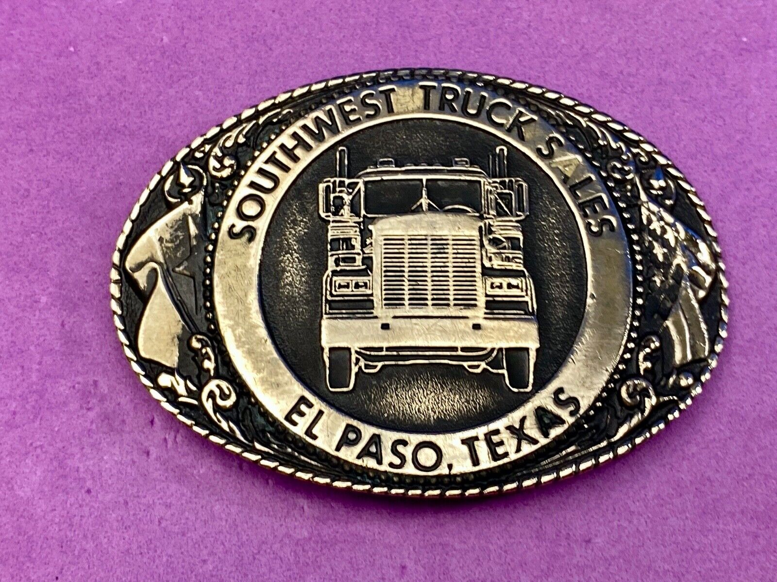 Vintage 1984 Southwest truck sales El Paso Texas company add belt buckle 