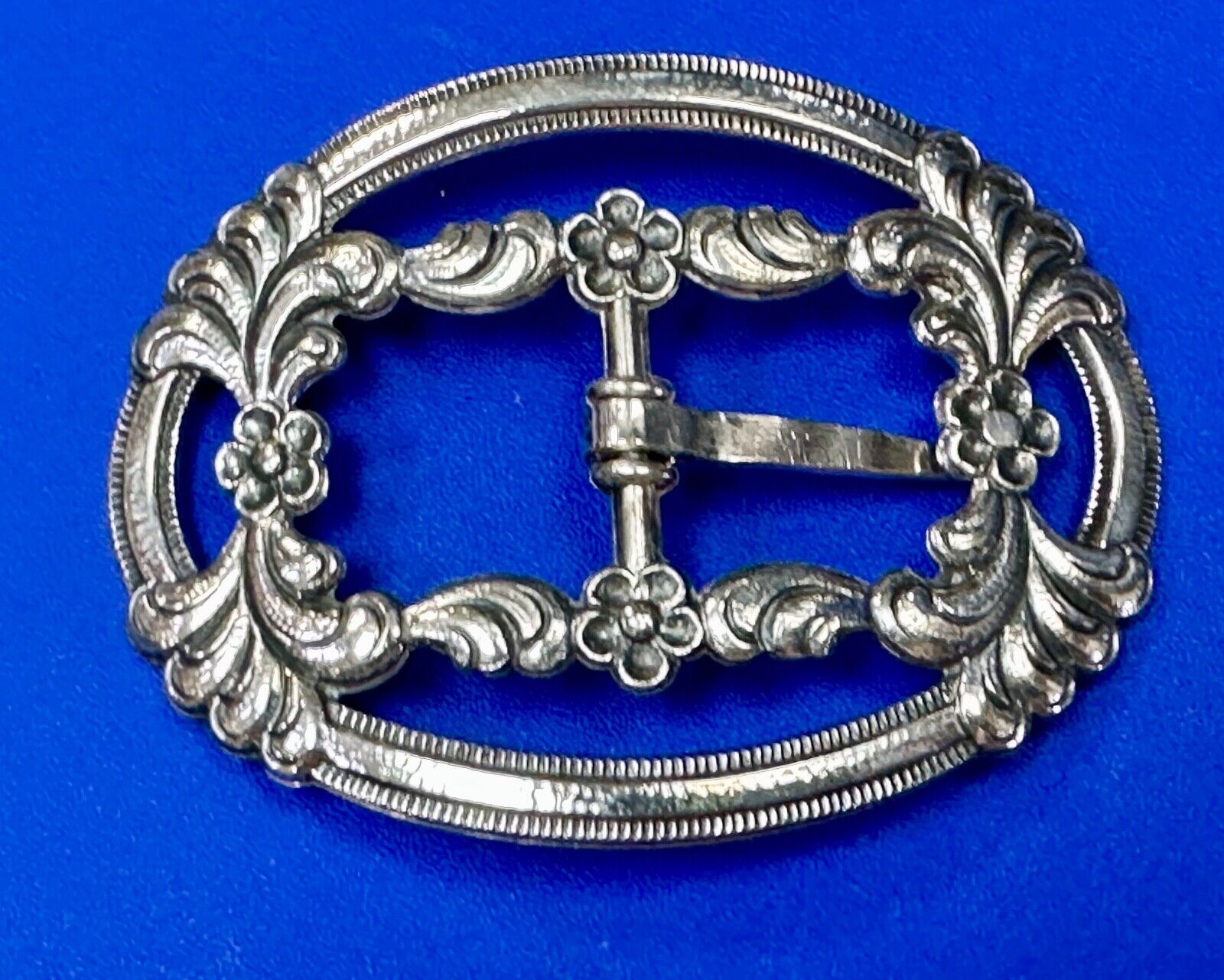 Antique Ornate Silver belt buckle - J.K. 8305