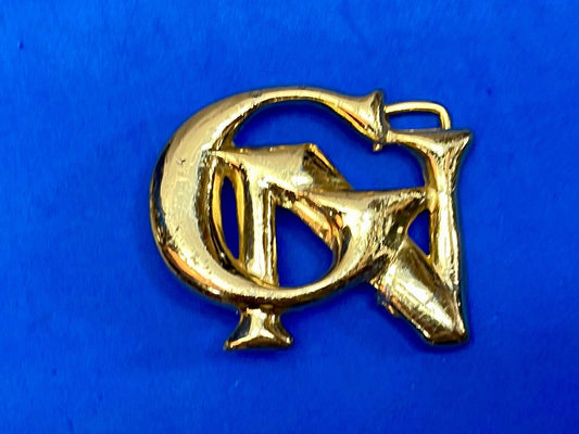 Unknown To Me, Gold Tone Letters Gn Or Cn Cut Out Belt Buckle 