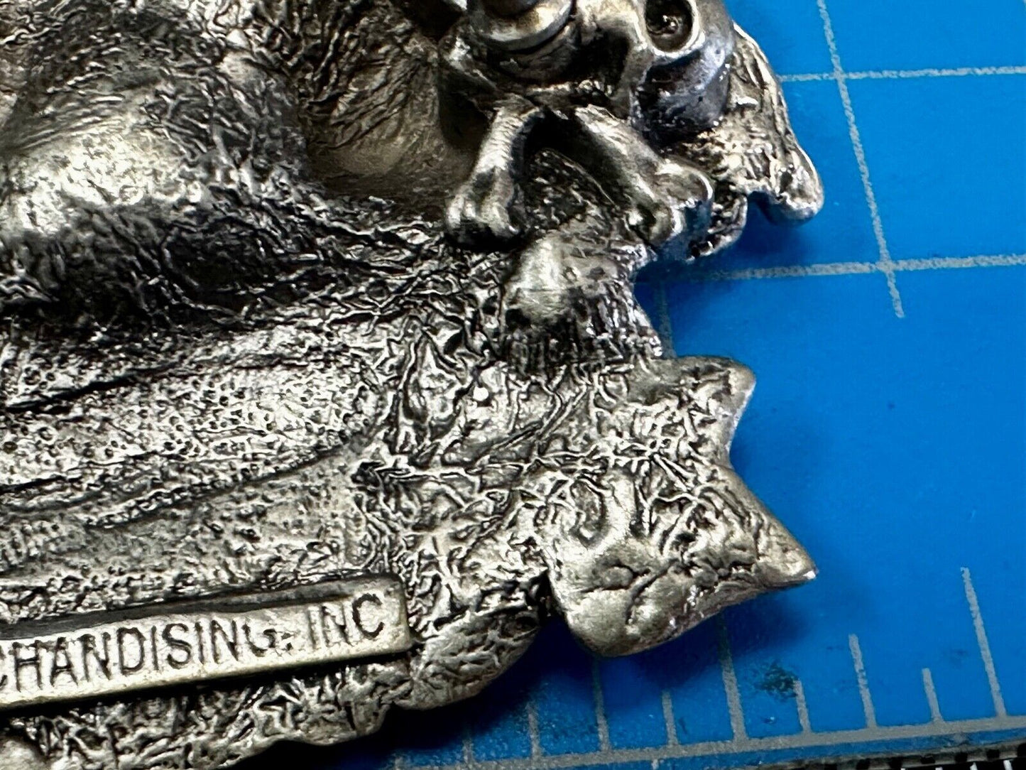 80's Poison Rock Band Skull in Top hat Rose Flesh & Blood Album 1992 Belt Buckle