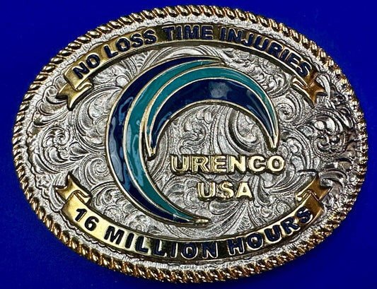URENCO USA New Mexico  No Loss Time Injuries 16 Million Hours Belt Buckle by JIM