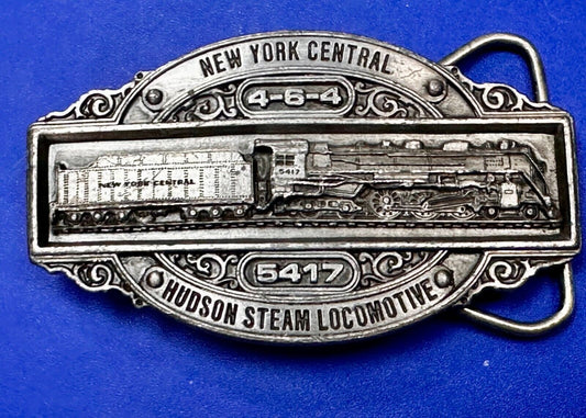 1985 New York Central Hudson Steam Locomotive belt buckle Bergamot Brass Works