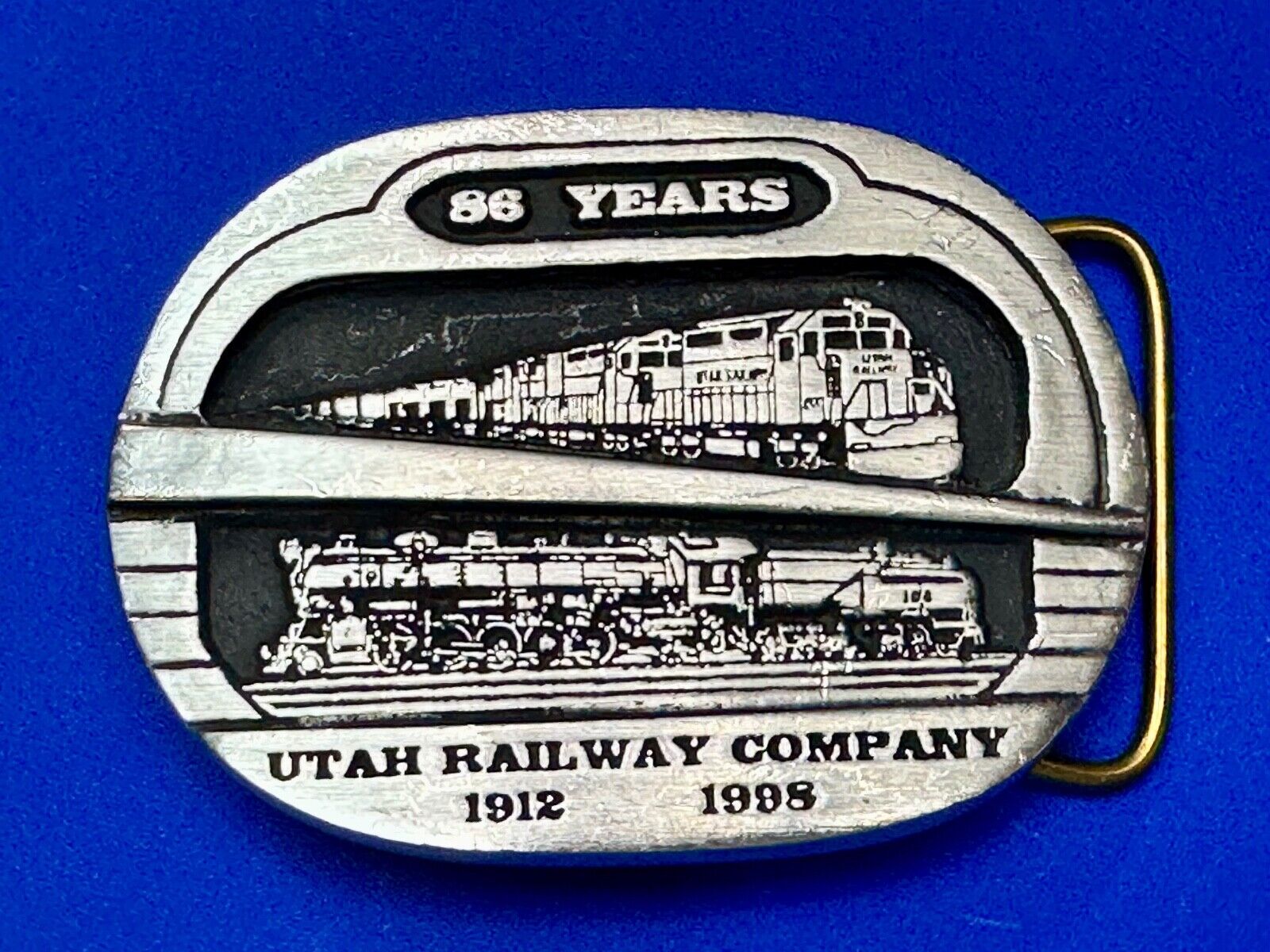 Utah Railway Company Vintage 1998 86 years Commemorative Gary Prazen Belt Buckle