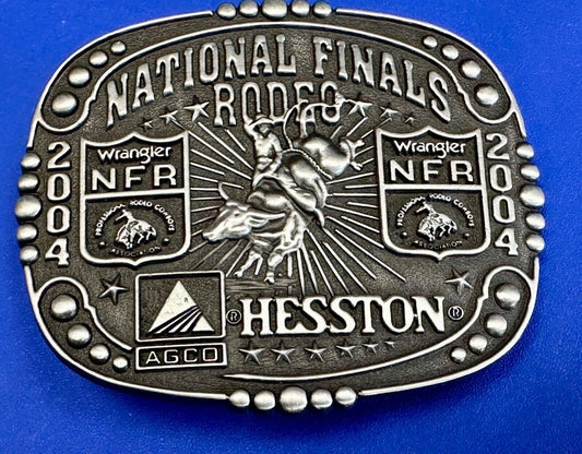 2004 Youth Sized Hesston National Finals Rodeo Bull Riding Cowboys belt buckle 
