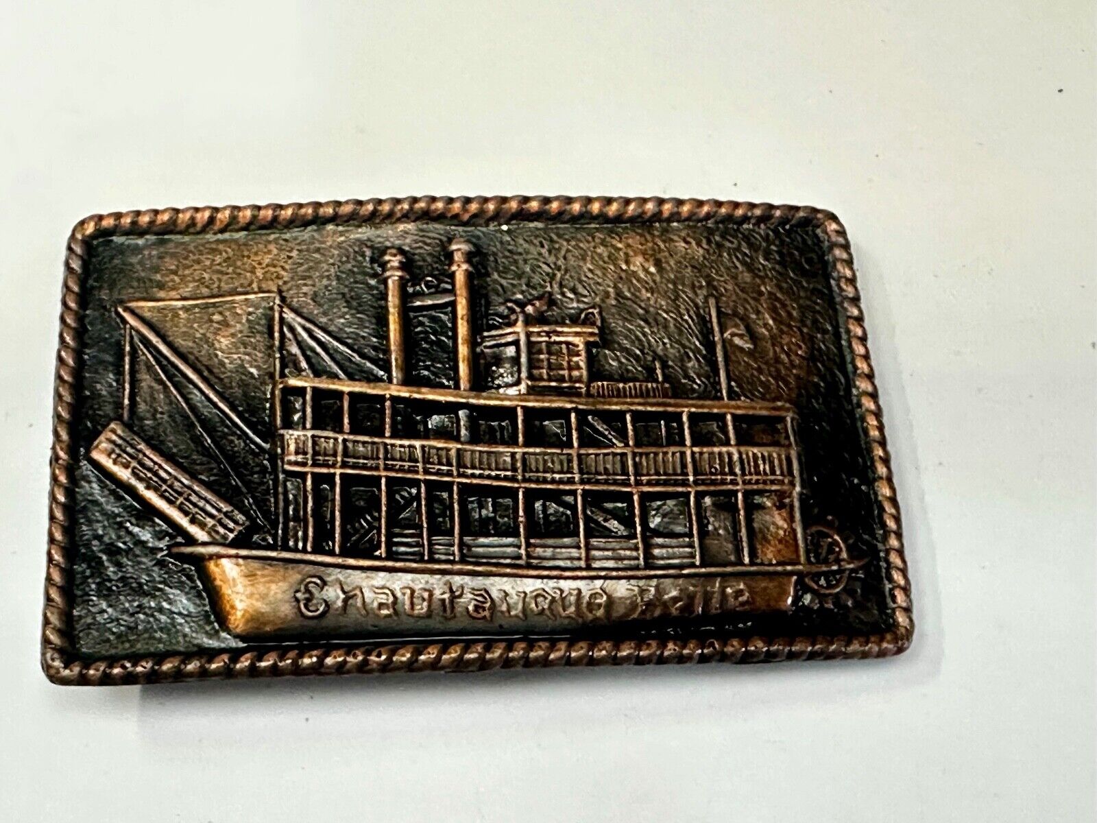 Auto People Ferry - Nautical Boat Ship Vintage dimensional Belt Buckle