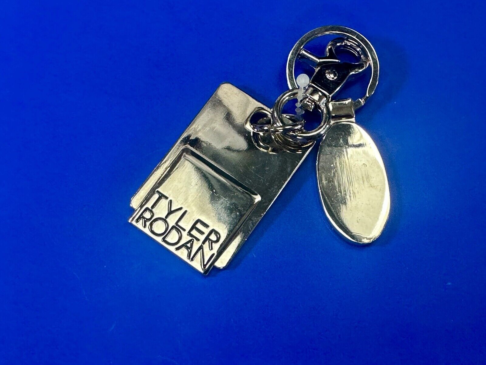 Tyler Rodan Designer Silver Tone Hanging Keychain Ring & Purse Charm Hook