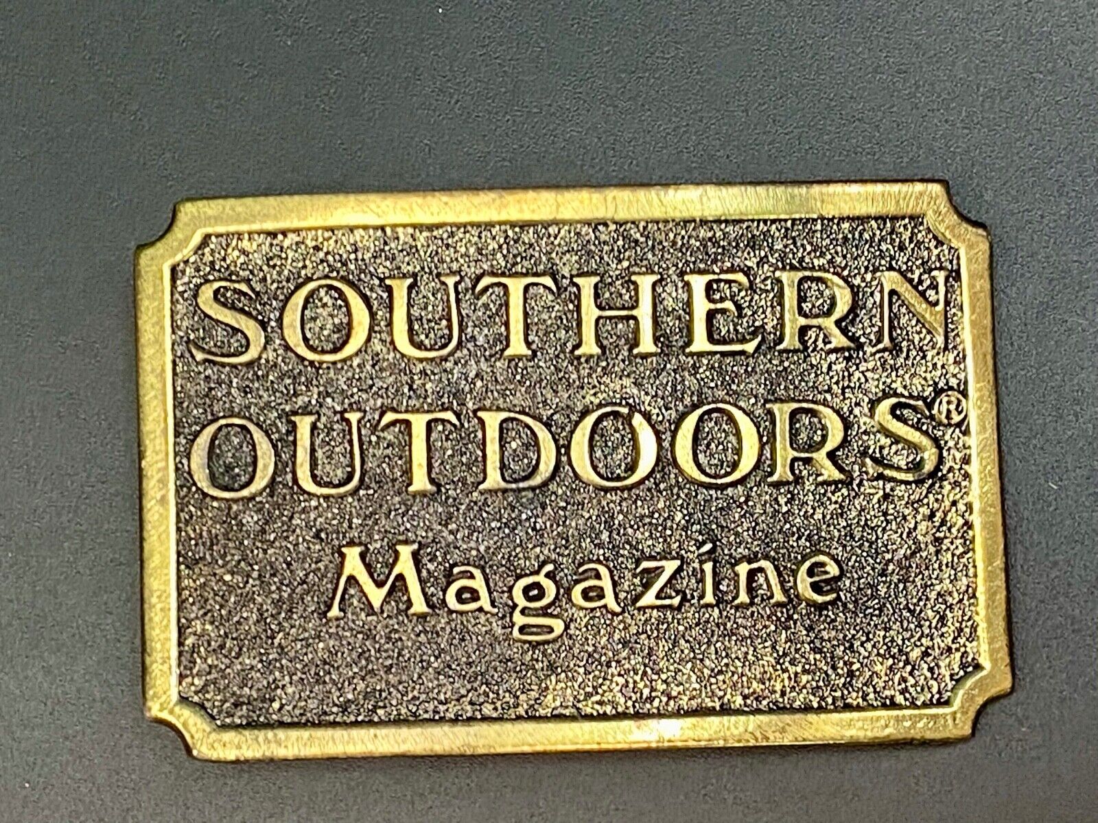 The Great American Buckle Co Vintage 1982 Southern Outdoors Magazine Belt Buckle