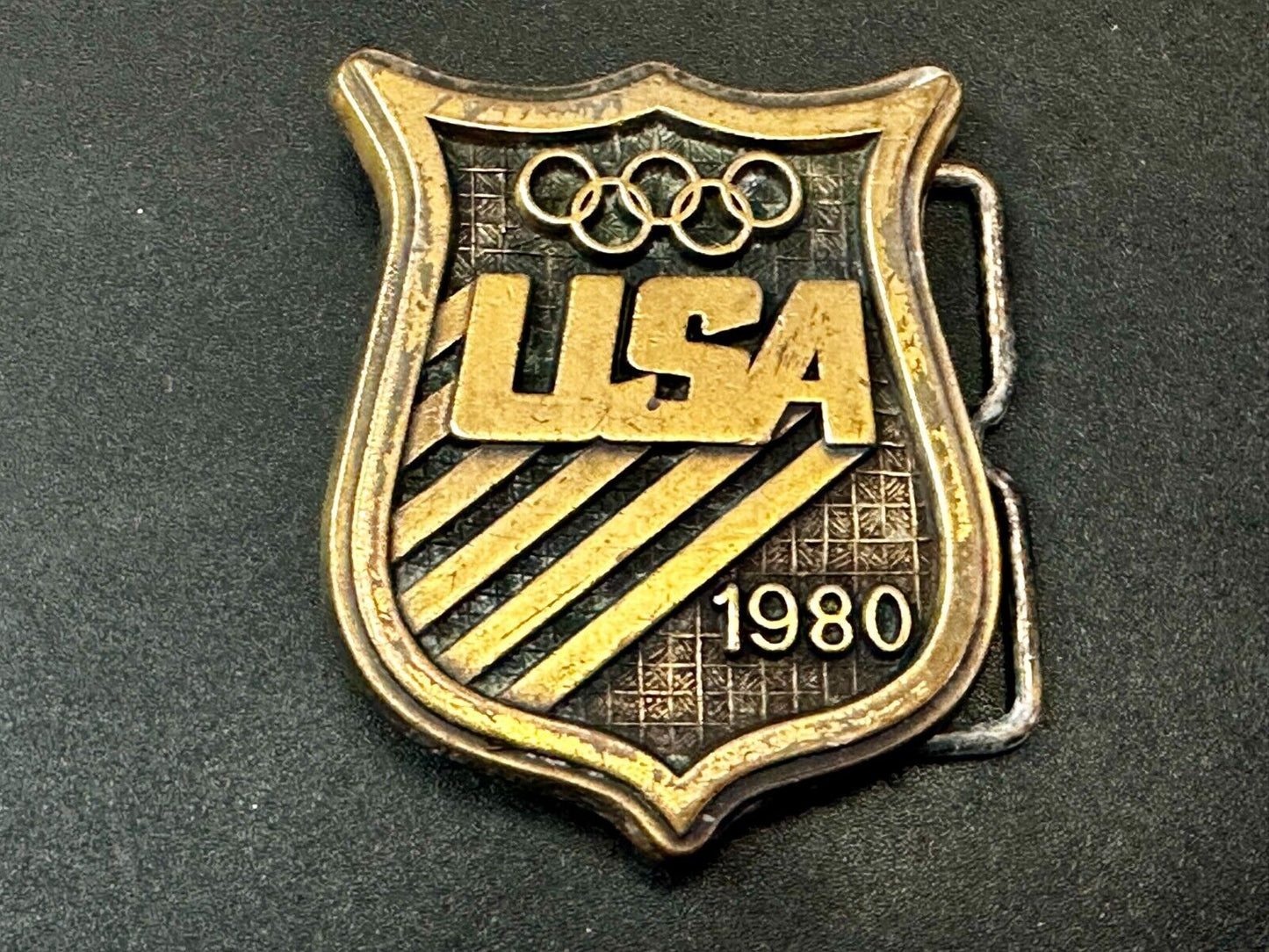 1980 USA Olympic Committee Vintage Paul Rollins Belt Buckle by RJ