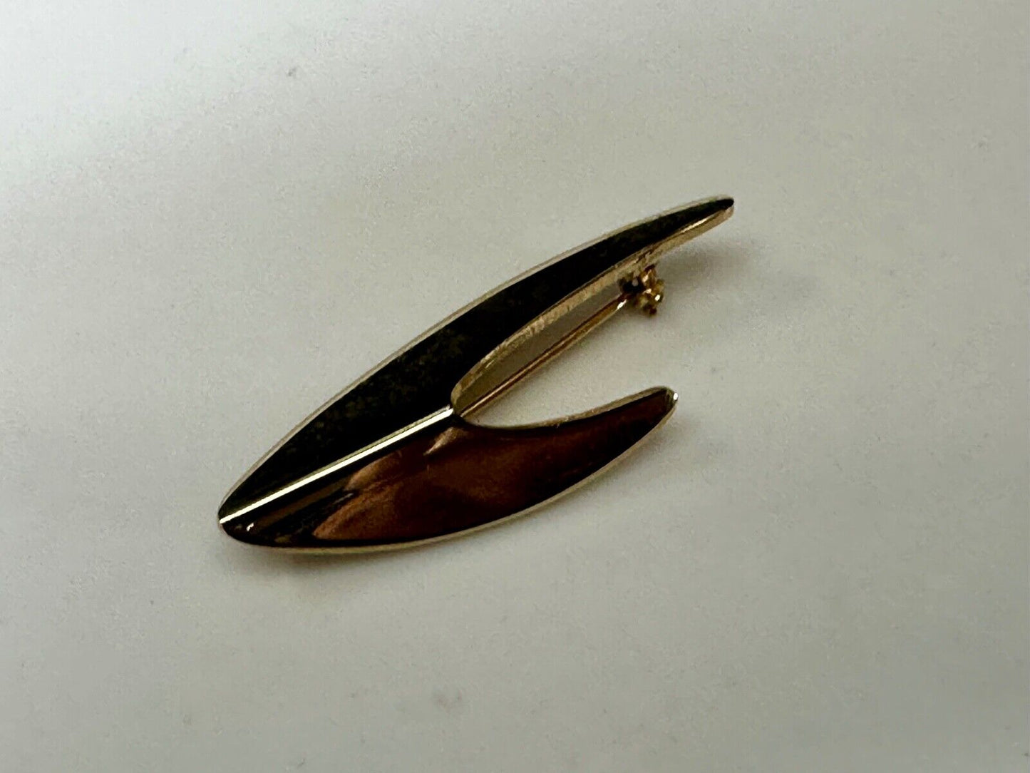 Unique Abstract Gold Tone Brooch Pin Vintage Signed Emmons