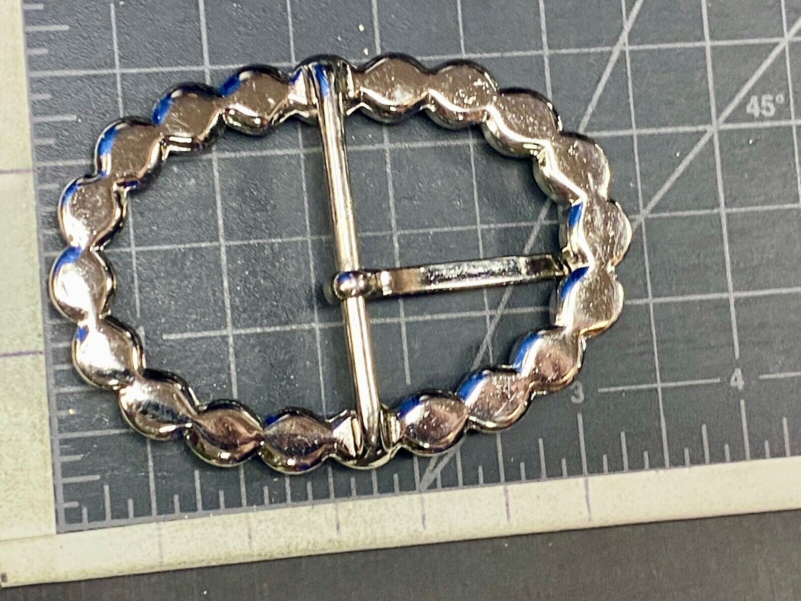 Antique? Rhinestone covered simple silver tone victorian vibe belt buckle 