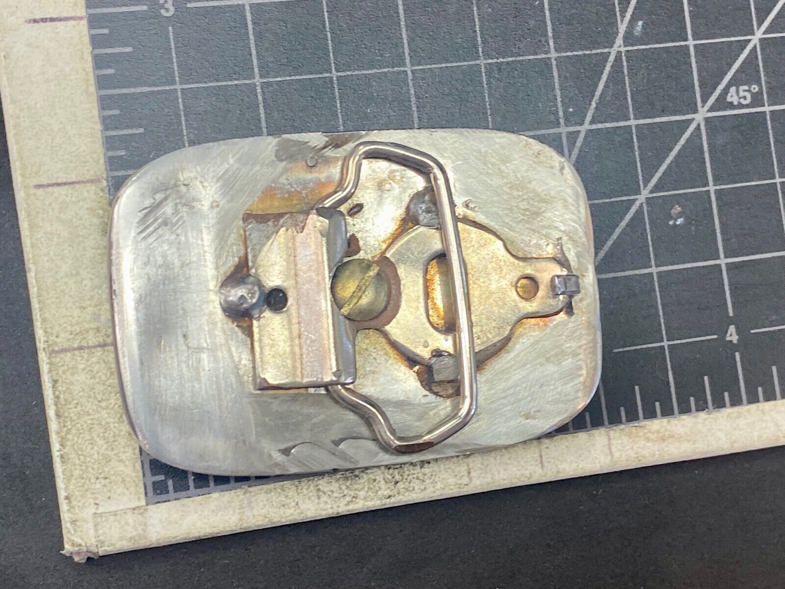 Beautiful Curved Rose On Artisan? Silver? Tone Belt Buckle 