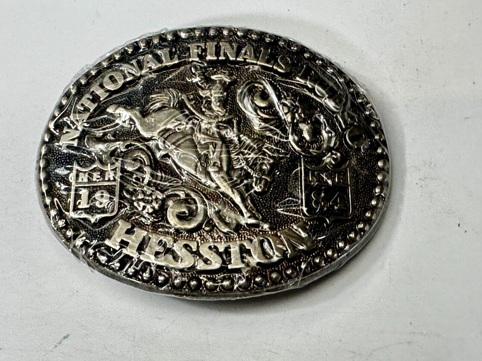 1984 Hesston National Finals Rodeo NFR Cowboys Youth Size NOS Belt Buckle