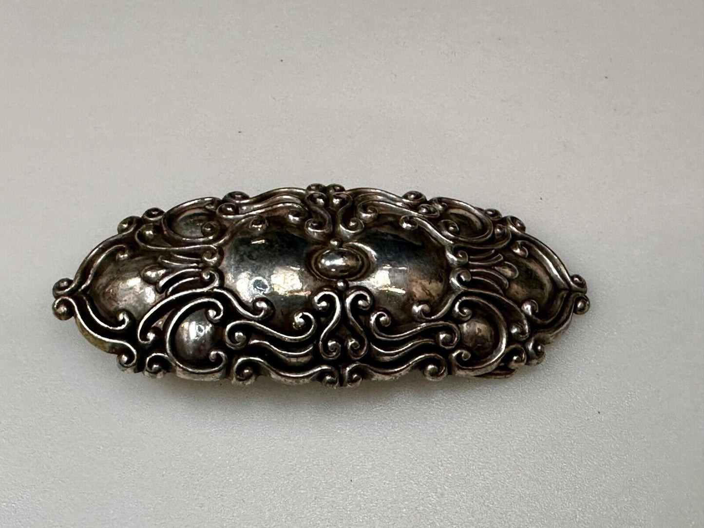 Victorian Art Style Floral Theme Silver Tone Vintage 1997 Belt Buckle