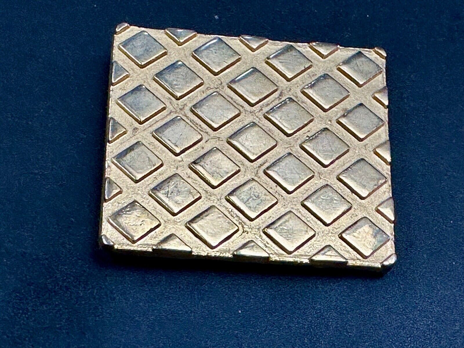 Vintage gold tone weave pattern formal replacement dress belt buckle