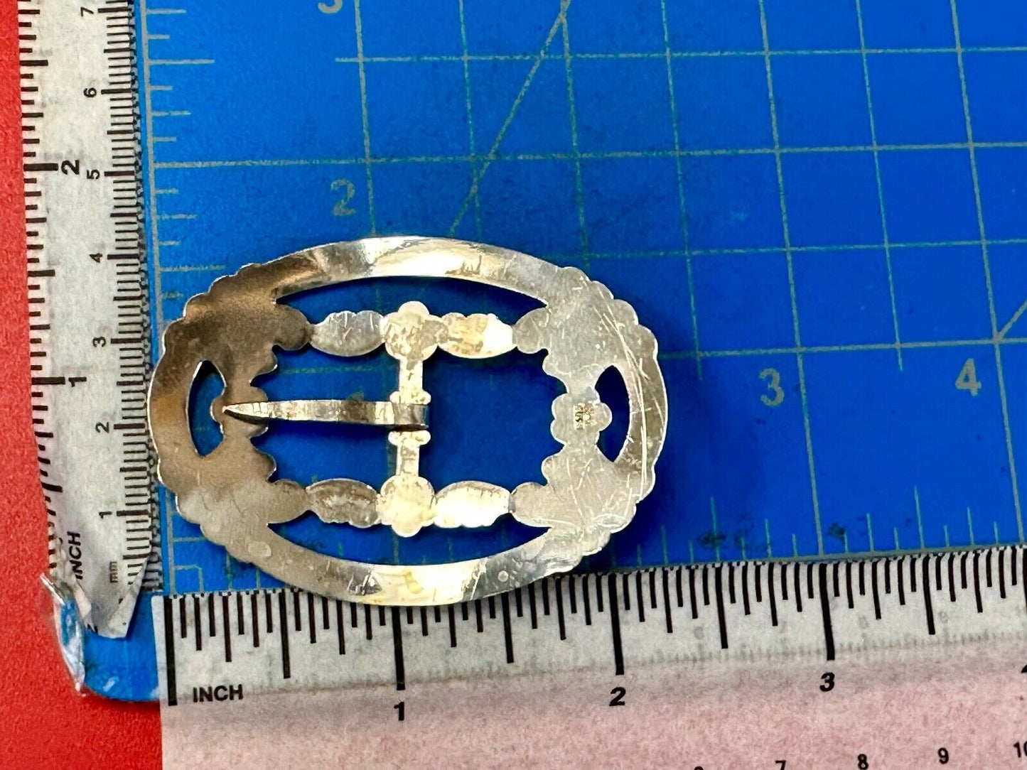 Antique Ornate Silver belt buckle - J.K. 8305