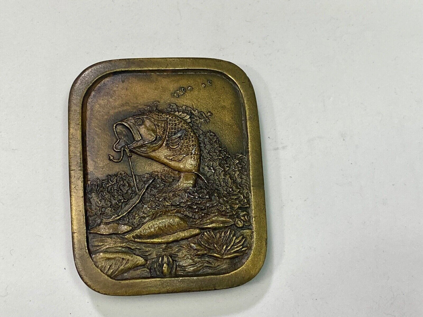 Vintage 1976  Freshwater Fishing- Jumping Bass On Hook Belt Buckle  Perfect Gift