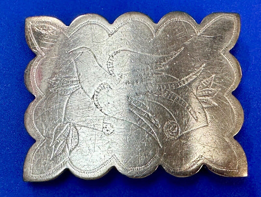 Vintage Dove Pattern Drawing Engraved in western Nickel Silver? belt buckle