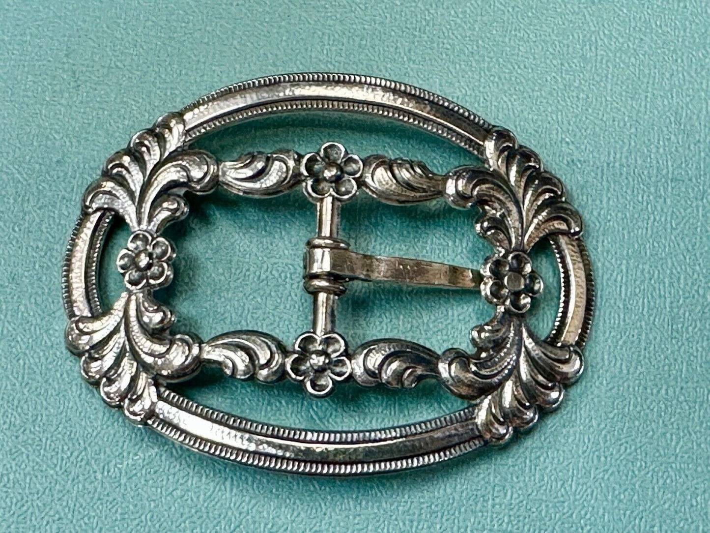 Antique Ornate Silver belt buckle - J.K. 8305