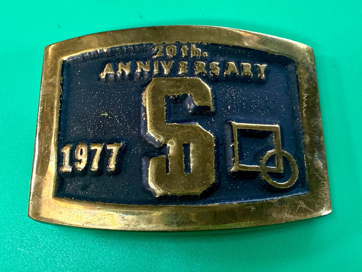 20th Anniversary S Company Logo Vintage 1977 Belt Buckle