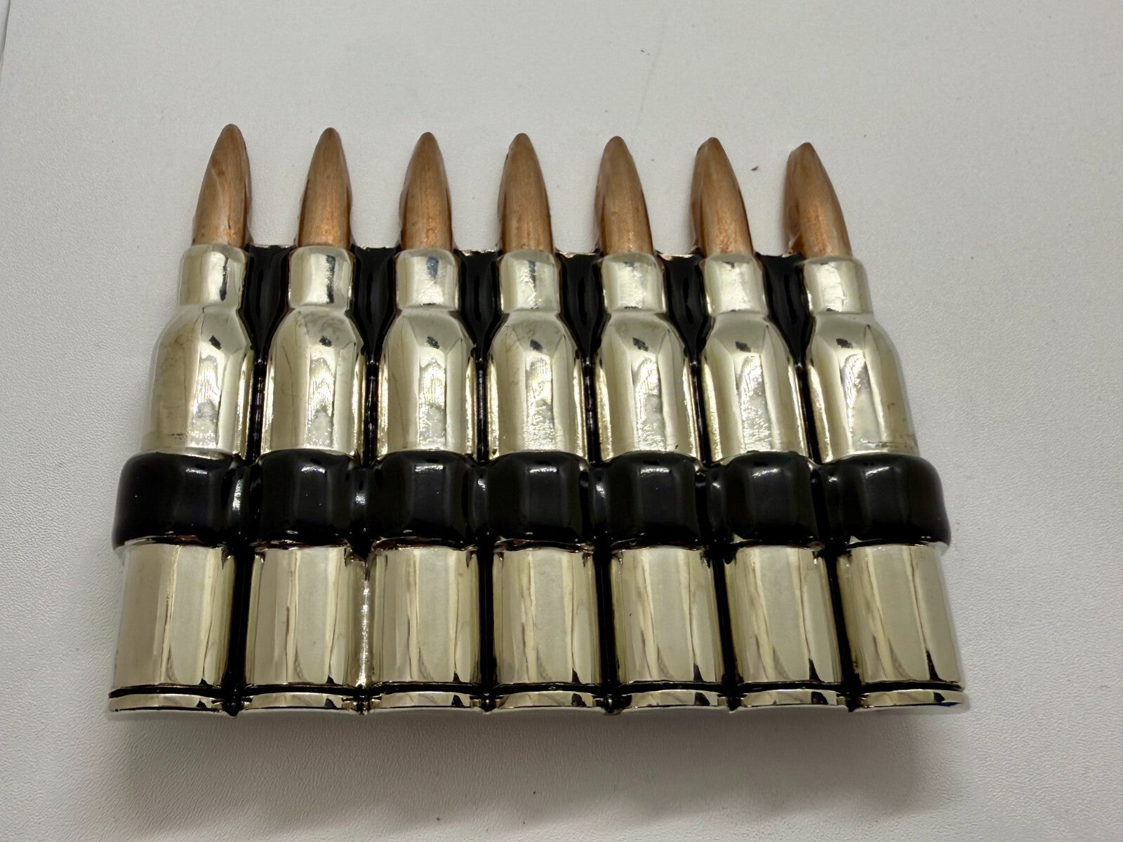 Ammo Bullets Clip MOS Figural Seven Shots Gun Collectors Heavy Large Belt Buckle