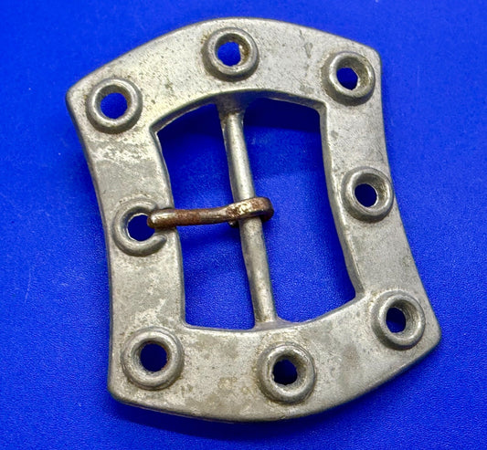 Thick Metal with Border Hole Center Bar Silver Color Vintage Belt Buckle