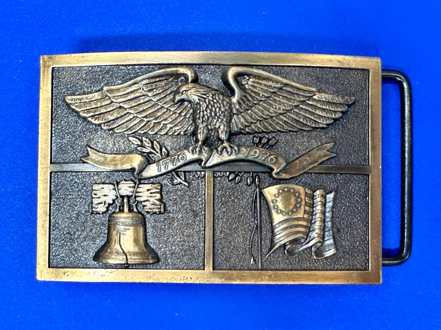 American Heritage Symbol Bicentennial Eagle Bell State Flag Belt Buckle