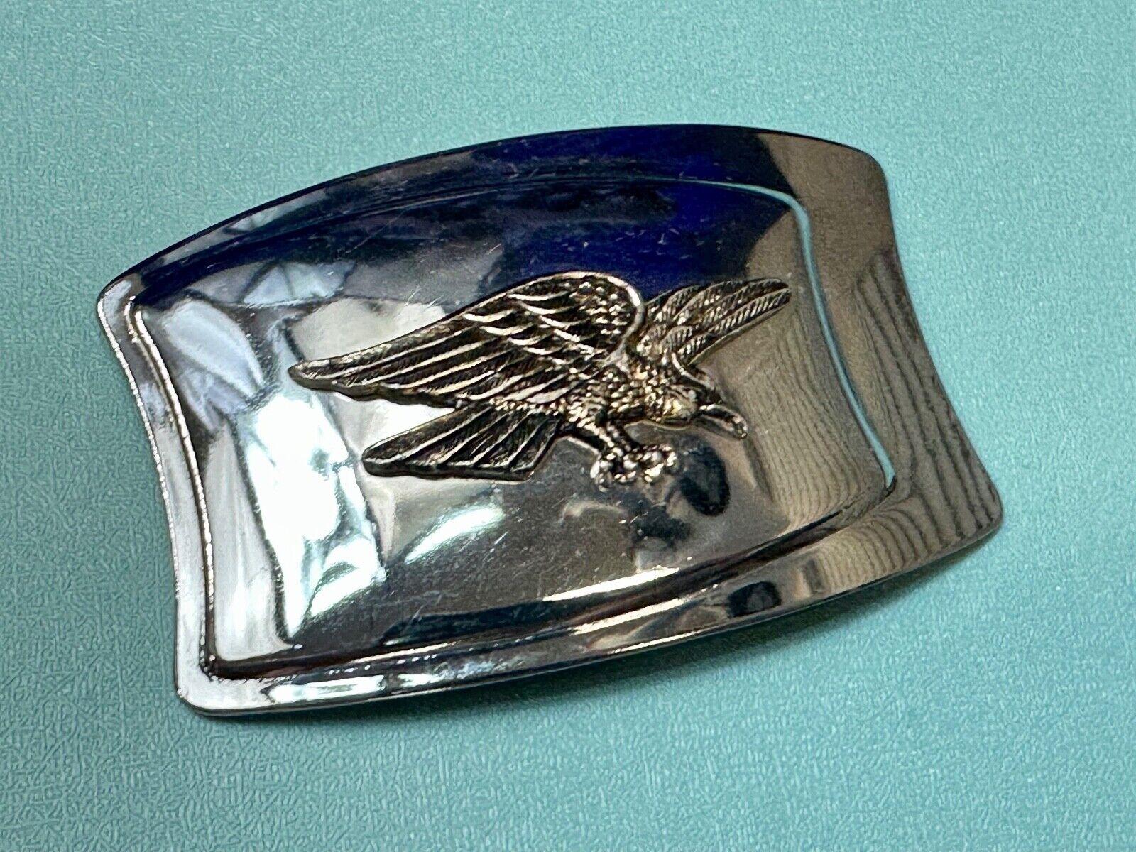 American Eagle - Vintage Mirrored Reflective Two Tone western belt buckle
