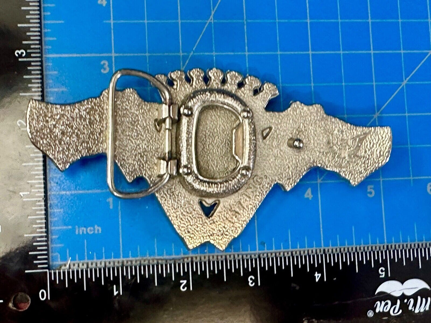90's Pink Guns Cadillac Crown Blue crown tips LARGE cutout Belt Buckle 187 Inc