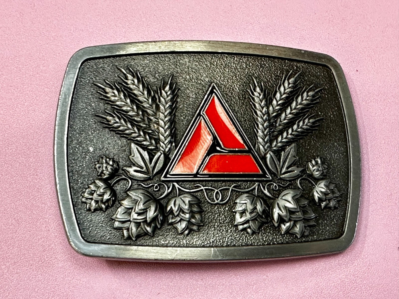 A.G. Farming Company Wheat Red Logo Emblem Farmers Promo Vintage Belt Buckle