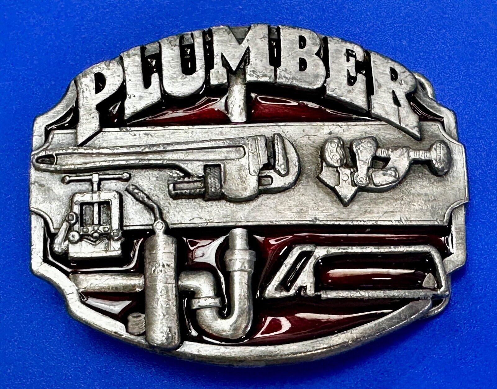 1987 Plumber by Siskiyou Buckle Co. K-50 Job Profession Vintage Belt Buckle