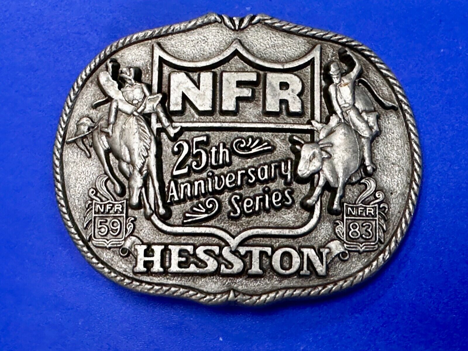 25th Anniversary  NFR Hesston National Finals Rodeo Cowboy Belt Buckle