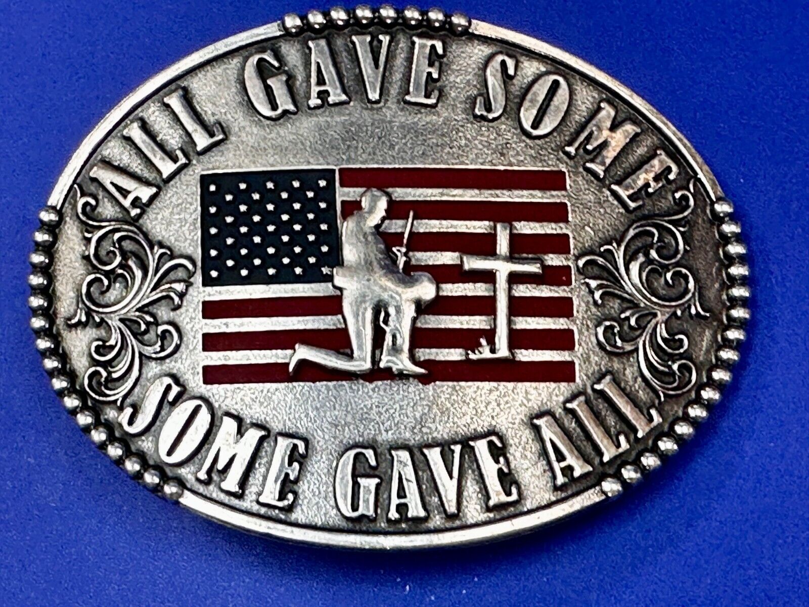 All Gave Some Some Gave All Patriotic American Veteran Commemorative Belt Buckle