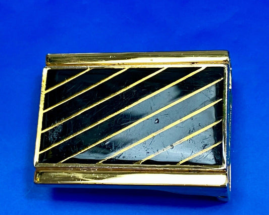 Vintage Gold And Black Color Replacement Taiwan Roc Small Belt Buckle