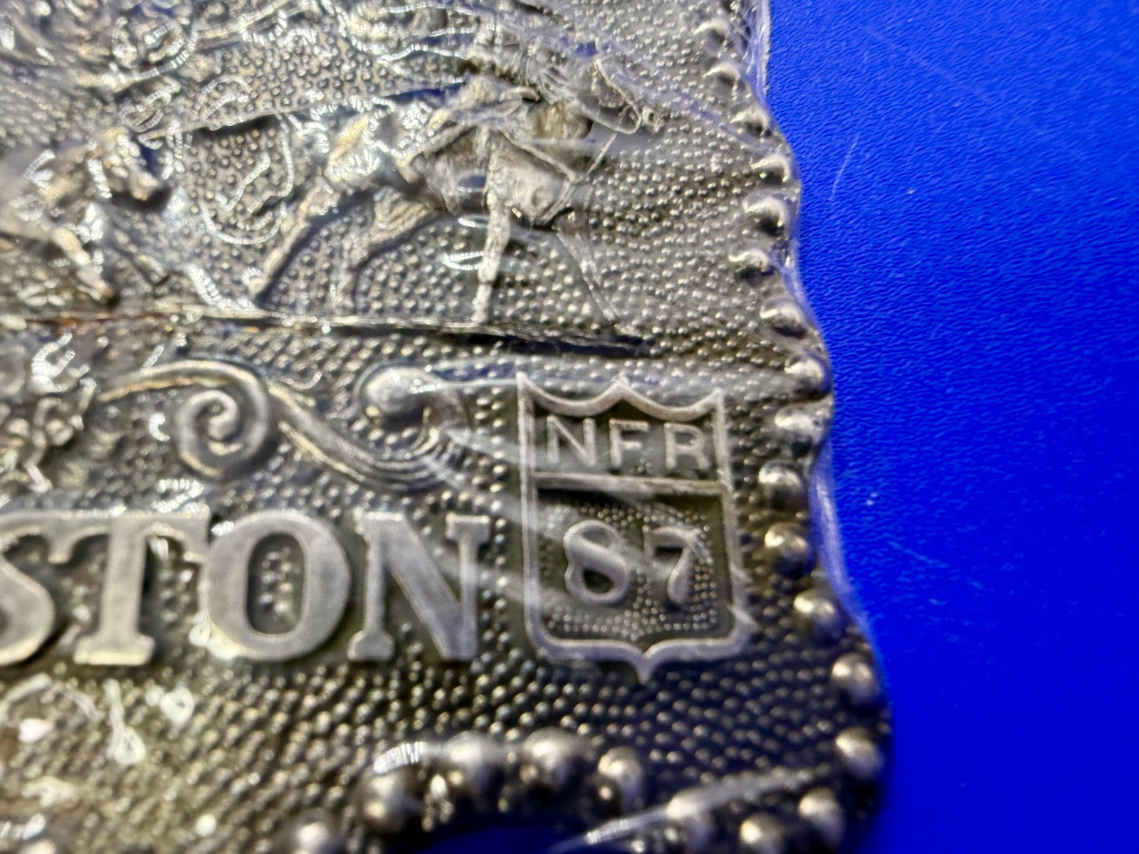 1987 Hesston NFR National Finals Rodeo Calf Roping NOS Belt Buckle