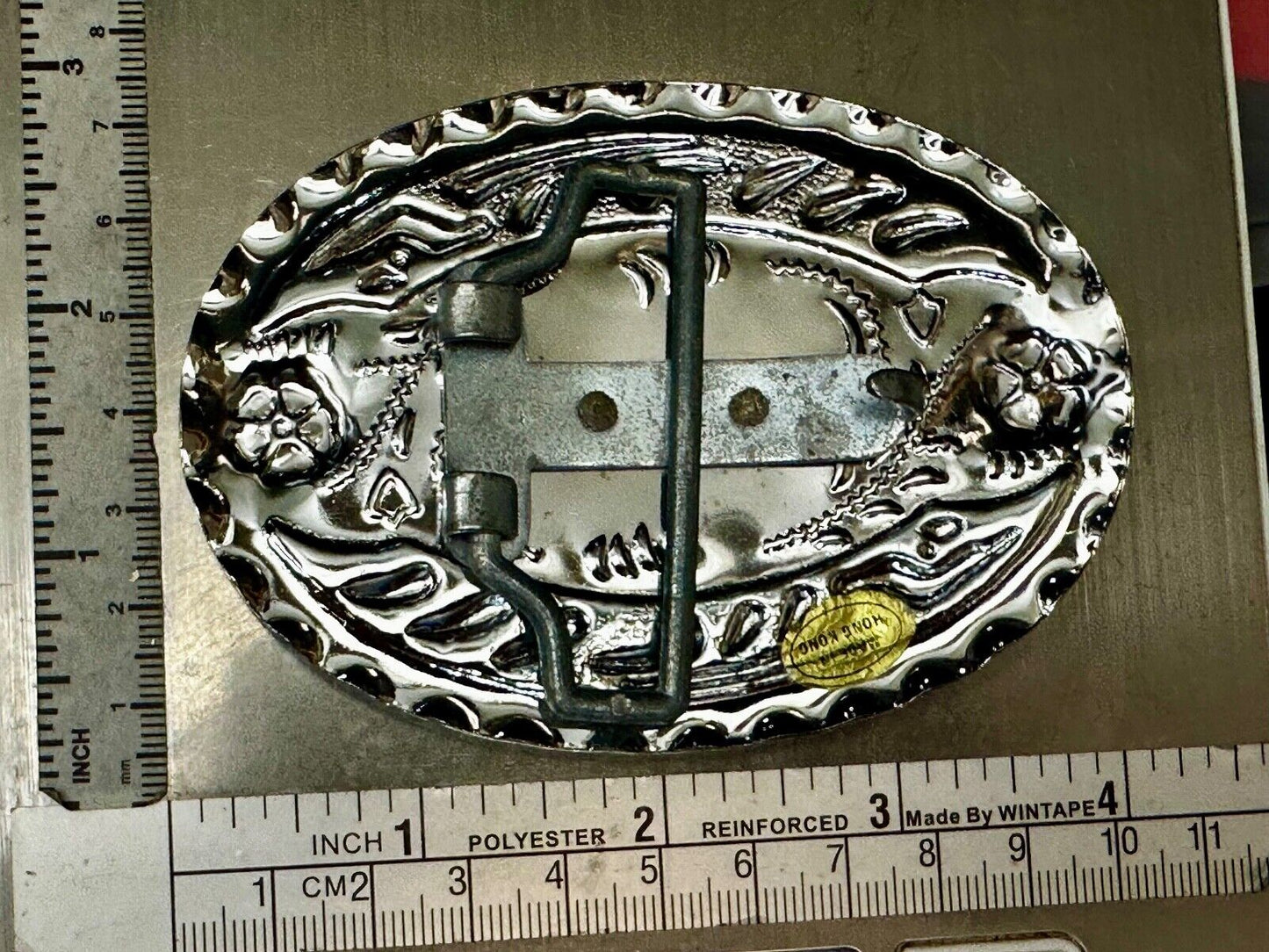 American Bald Eagle Flying High Silver Tone Patriotic Oval Cowboy Belt Buckle