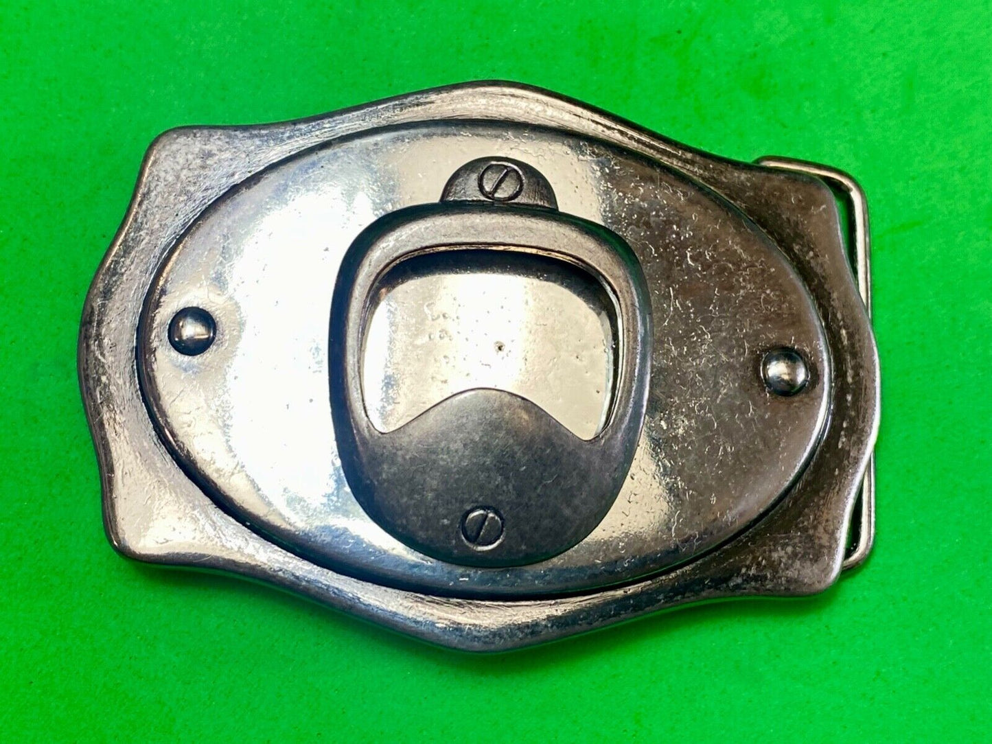 4" WIDE NOVELTY BELT BUCKLE AND BOTTLE OPONER -ULTIMATE BAR PICK UP LINE!