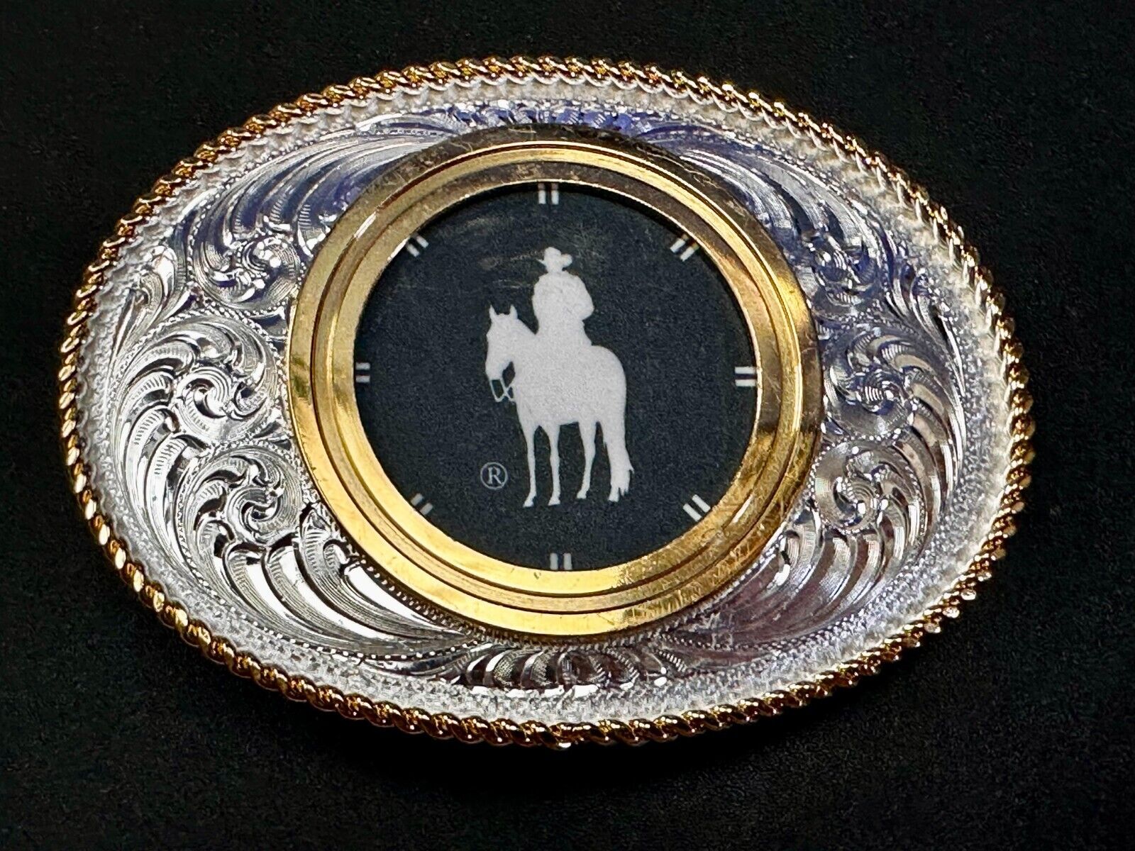 Vintage Blank Coin CollectorsTwo Tone Vintage Montana Silversmith Belt Buckle
