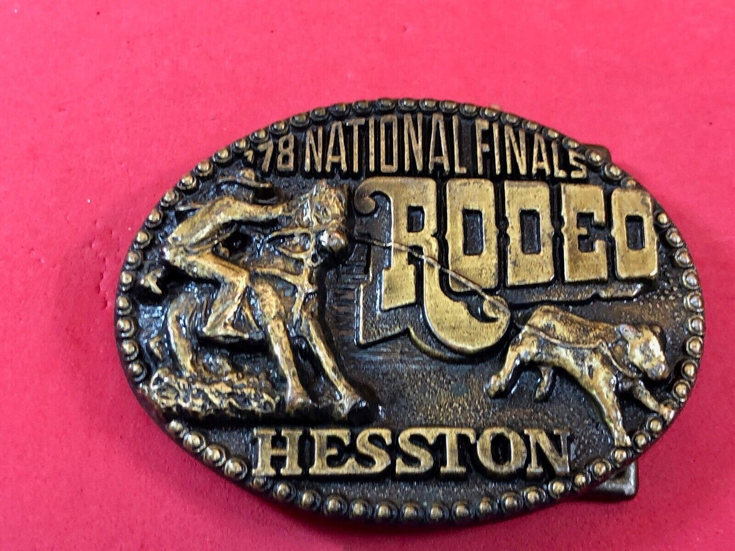 1978 NFR Rodeo Hesston Fourth edition belt buckle - 5th network telecast from Ok