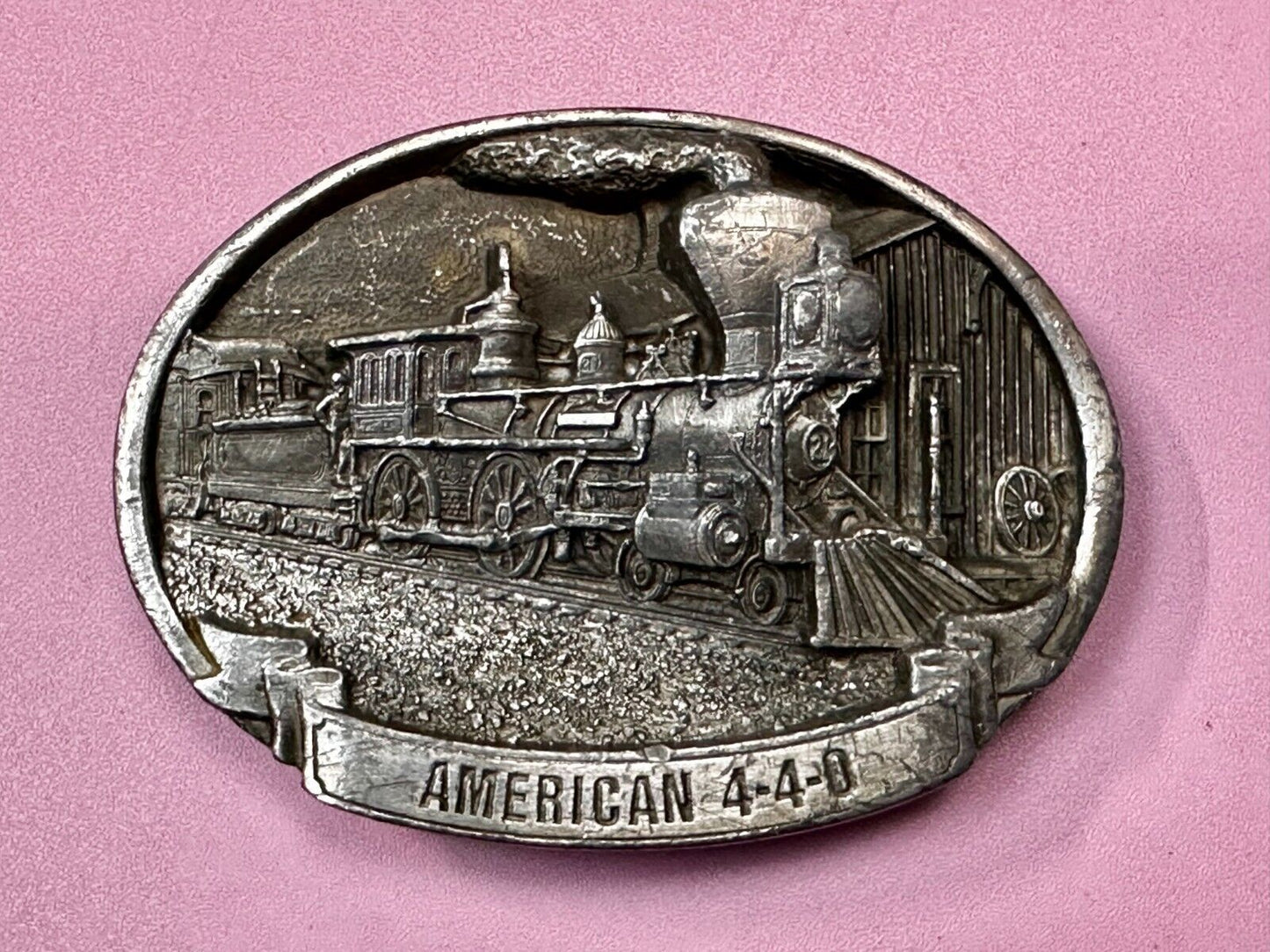 American 4-40 RailRoad Train Car Vintage 1987 Commemorative Belt Buckle C+J