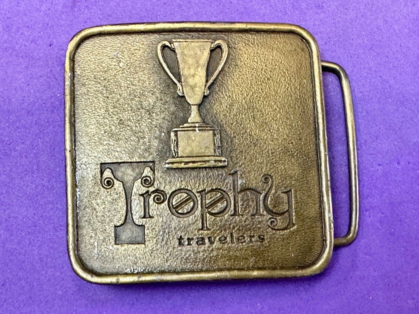 Trophy Travelers vintage Promo Company Advertising MPA 1975 belt buckle