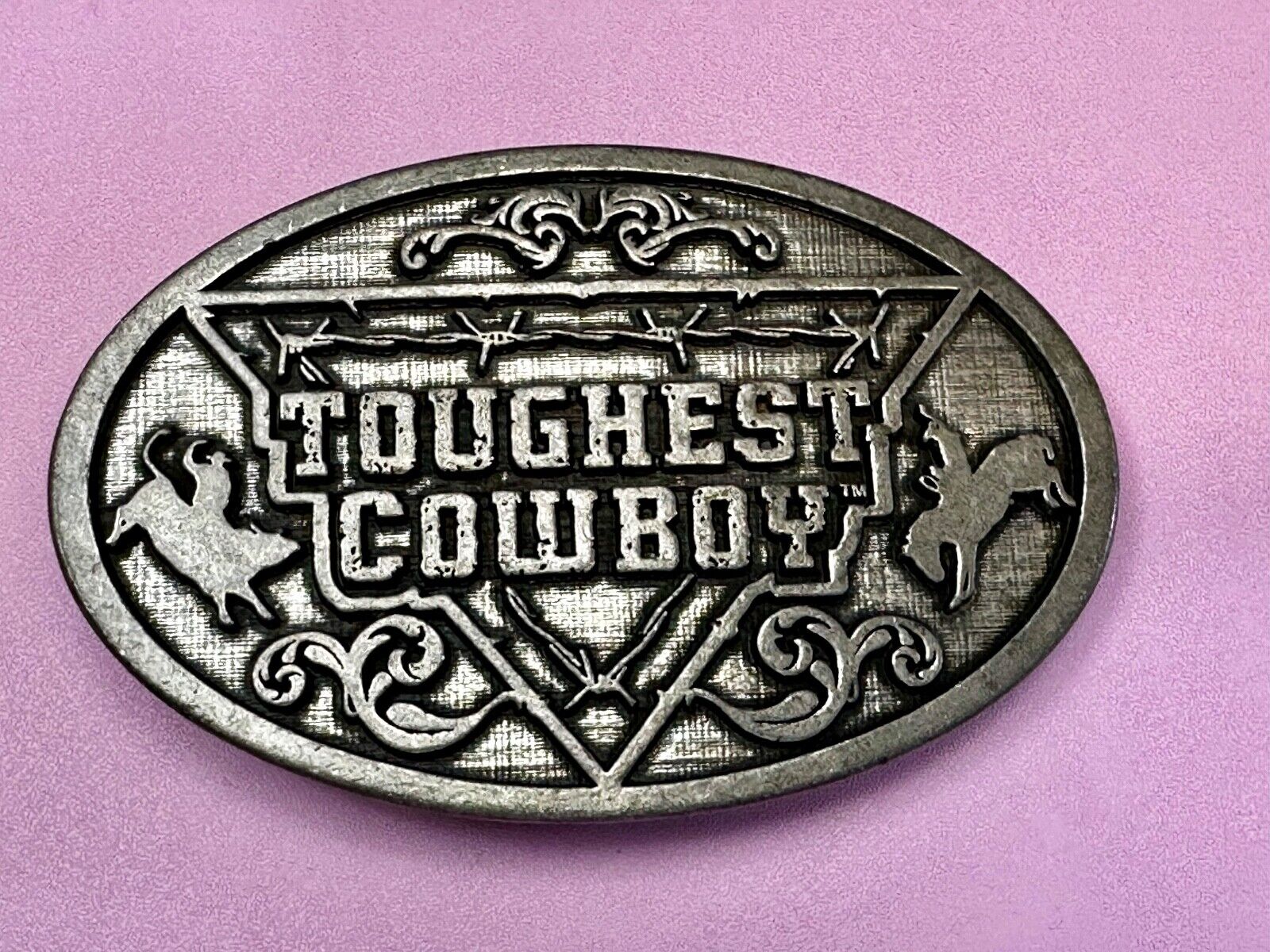 Toughest Cowboy Radio TV Show Commemorative Silver Tone 2007 Belt Buckle