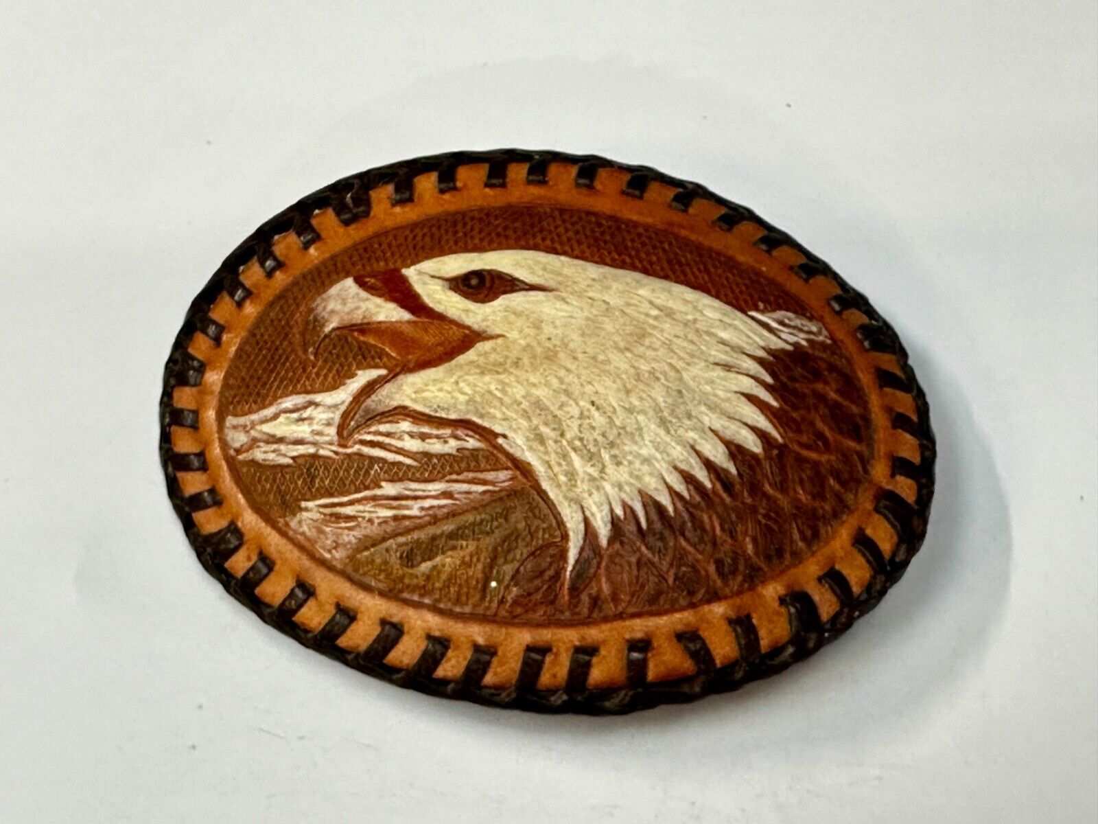 Belt Buckle eagle Leather