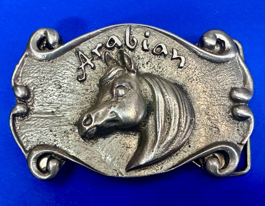 Arabian Horse Head Silver Tone Western Rodeo Cowboy SPEC-CAST Belt Buckle