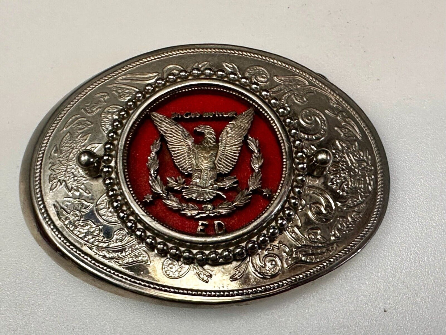United States of America Flying Eagle Belt Buckle - Use For Silver Dollar Coin