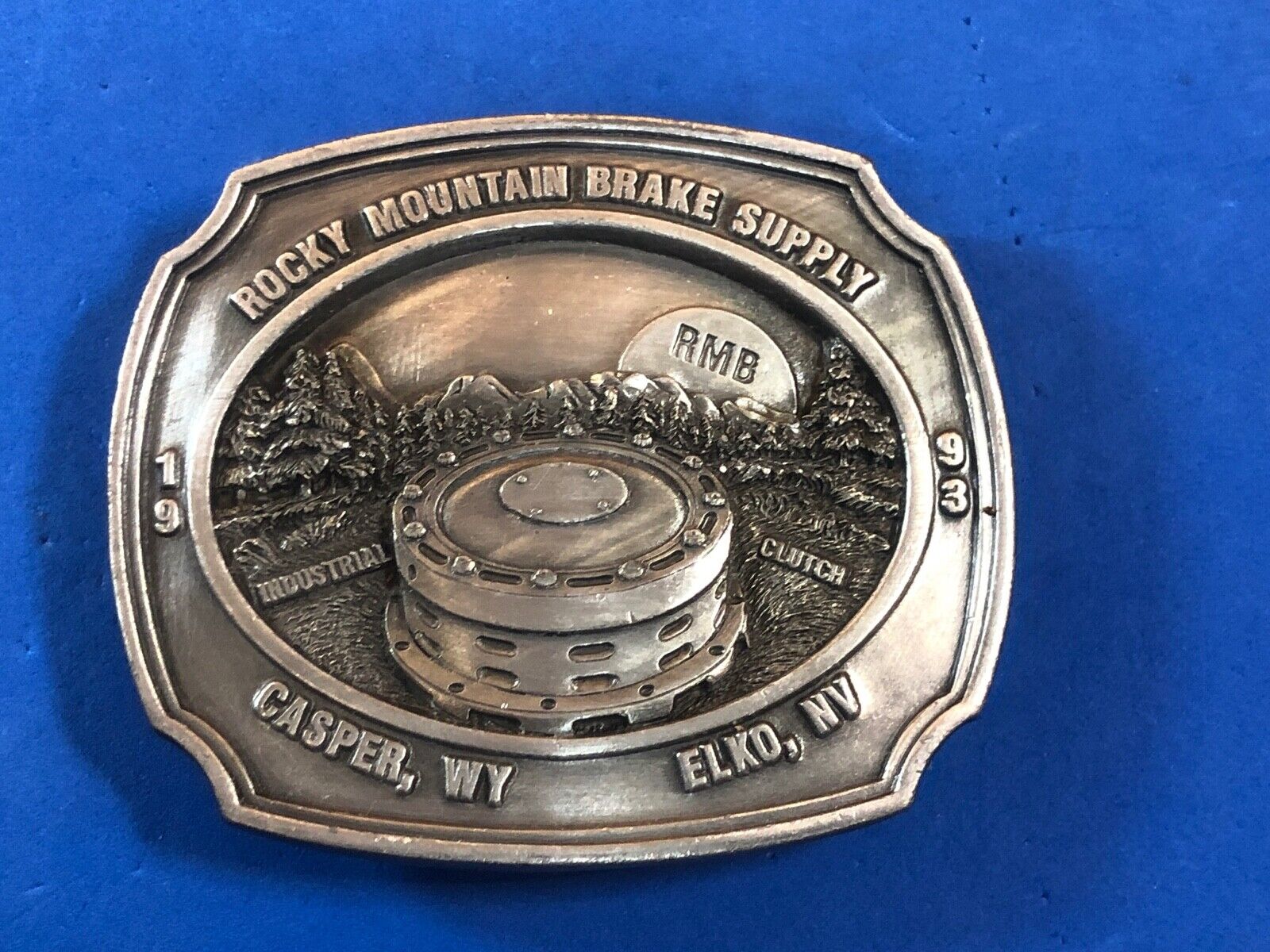 Vtg 1993, Rocky Mountain Brake Supply,  Casper WY, Elko NV, Siskiyou belt buckle