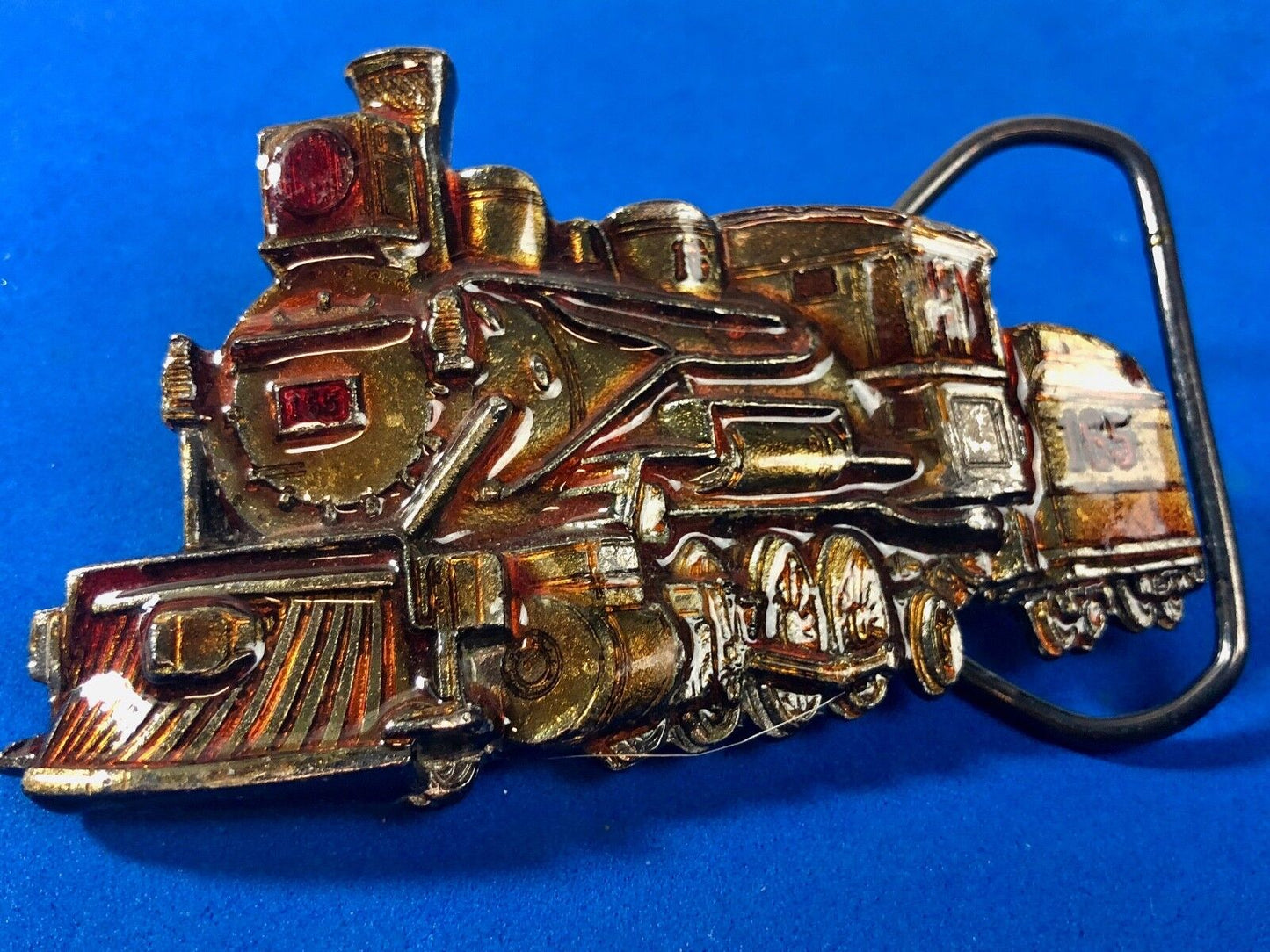 Vintage 1981 Figural train cut out locomotive Belt Buckle