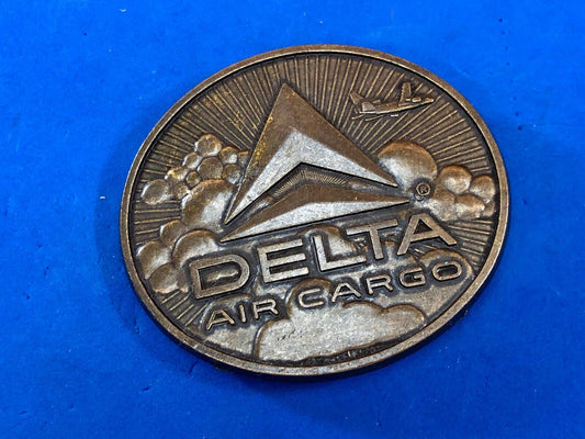 Vintage DELTA Air CARGO airlines brass tone Belt Buckle 