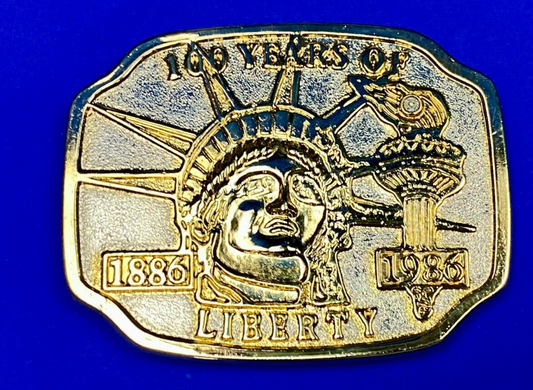 1886-1986 100 Years Of Liberty Statue Of  Lady Liberty Belt Buckle Patriotic Nyc